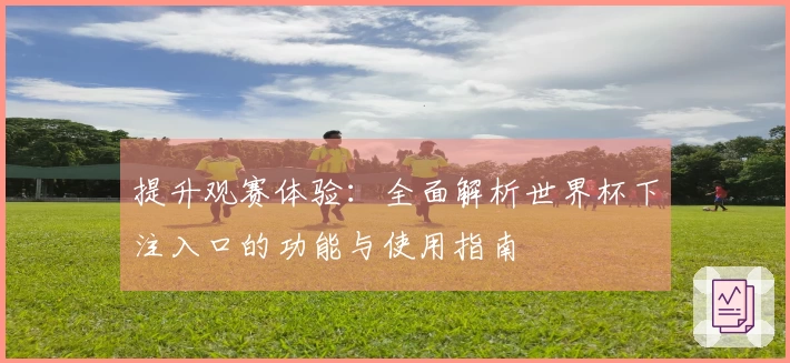 提升观赛体验：全面解析世界杯下注入口的功能与使用指南
